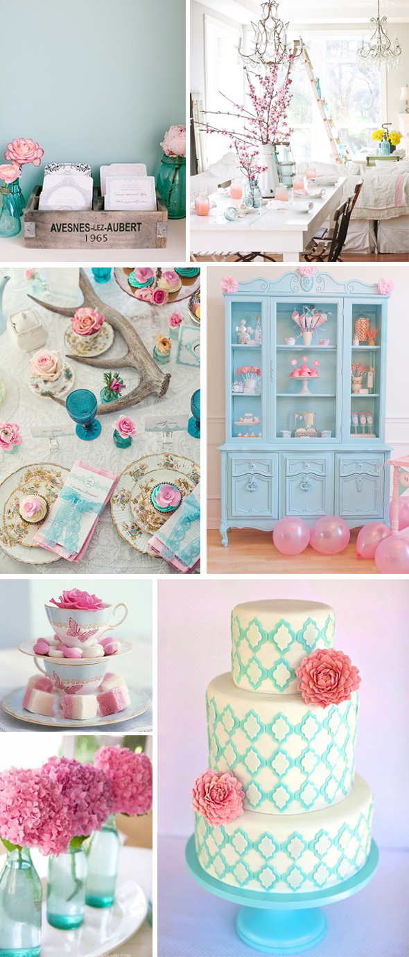 pale pink and blue wedding
