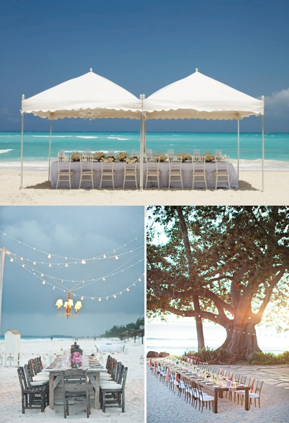 beach wedding tables