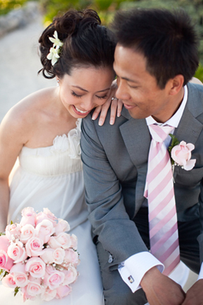 grey and pink weddings