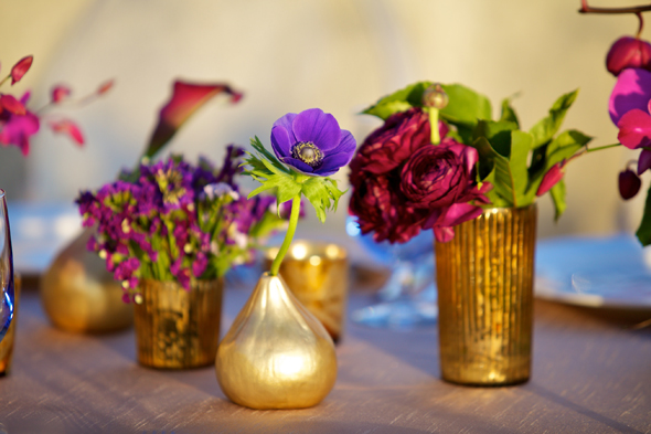 gold and purple weddings