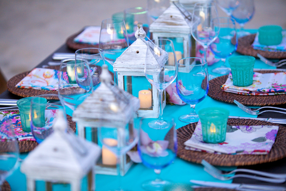 teal and white weddings