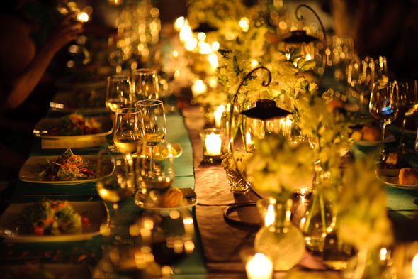 candlelit wedding table