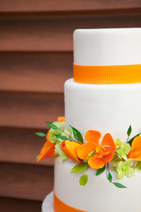 orange wedding cake