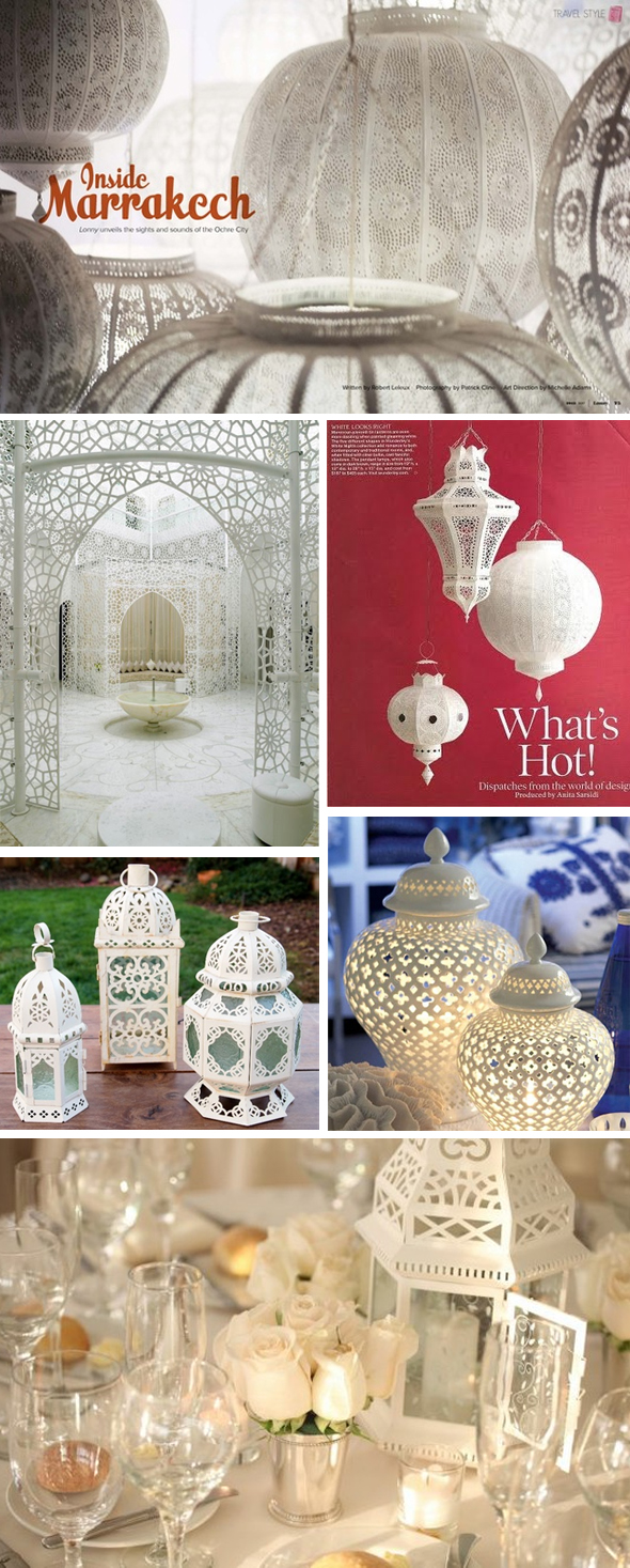 white moroccan wedding lanterns