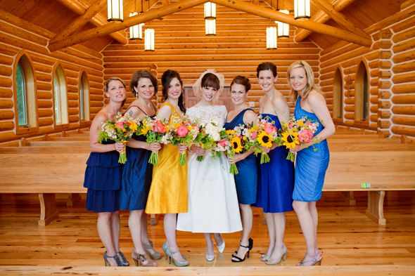 yellow and blue wedding