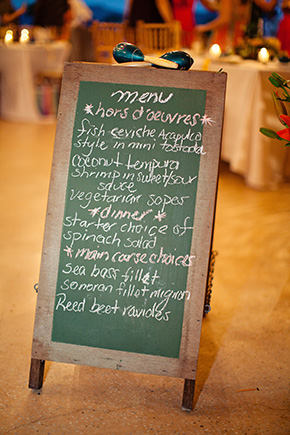 wedding menu chalkboard