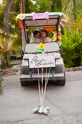 golf cart wedding decor
