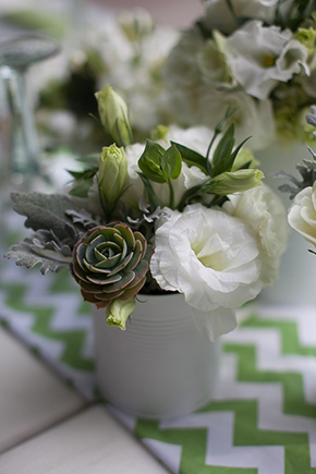 green and white wedding