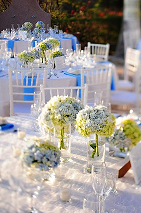 white and blue weddings