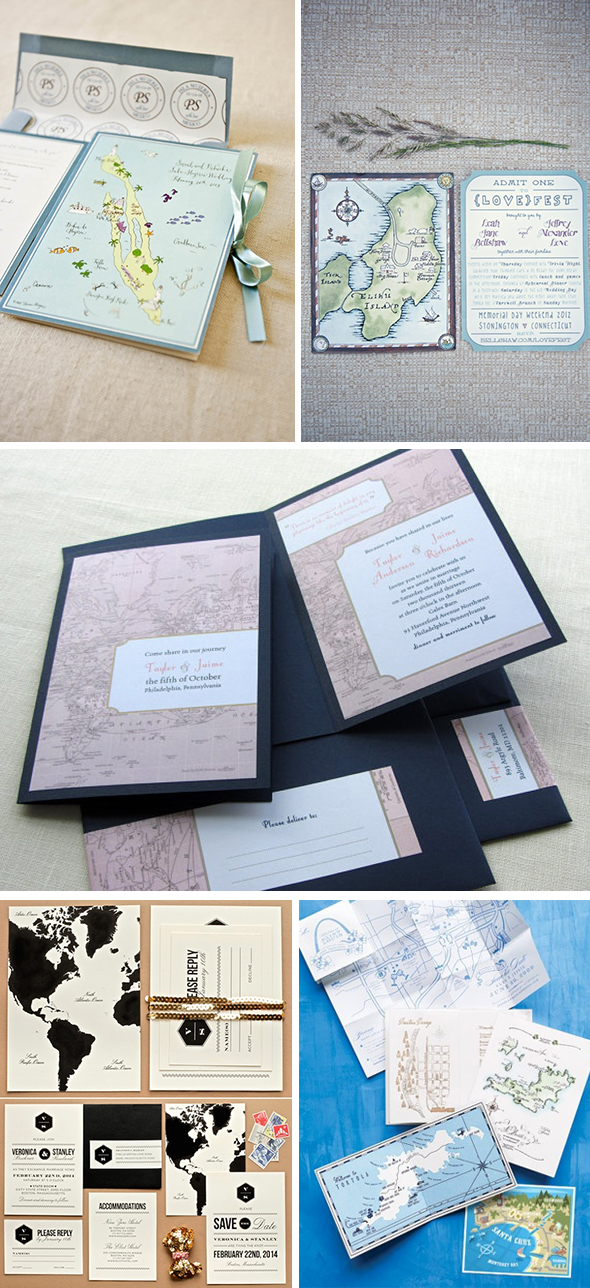 map wedding invitations