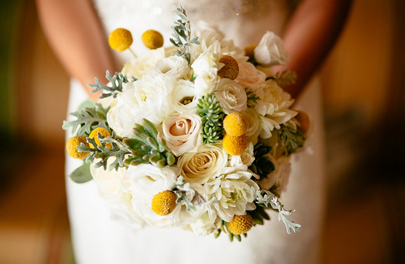 yellow and white bouquets