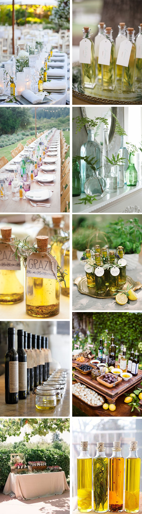 olive oil themed wedding