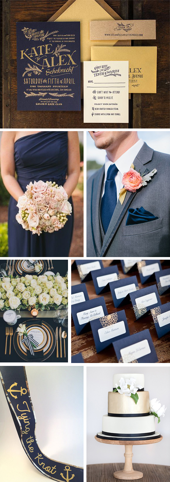 navy and gold wedding