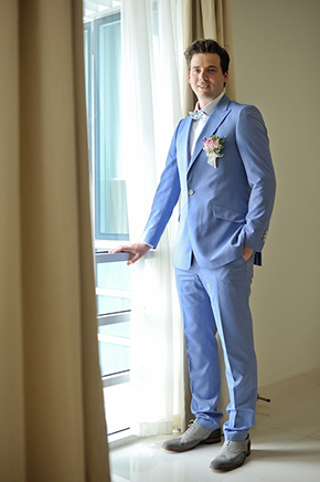 blue groom suit