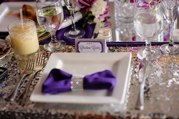 purple silver weddings
