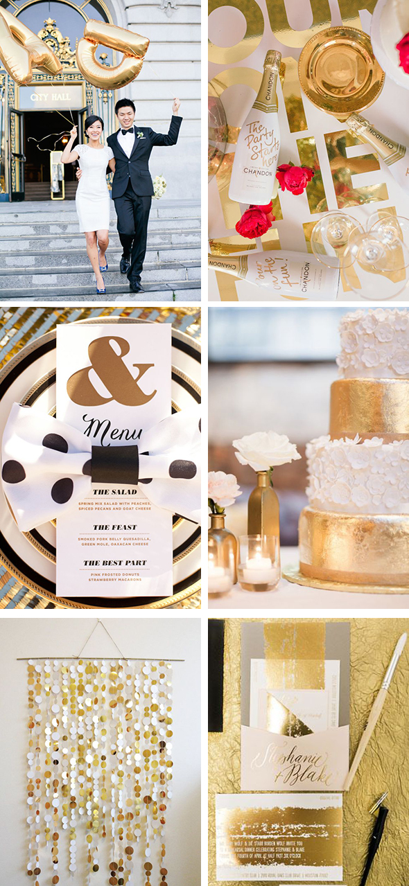 gold wedding details