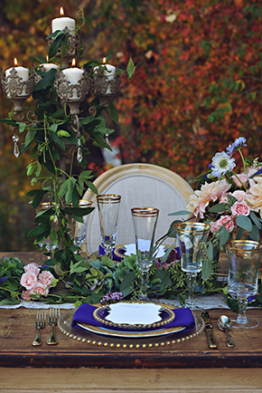 gold and purple weddings