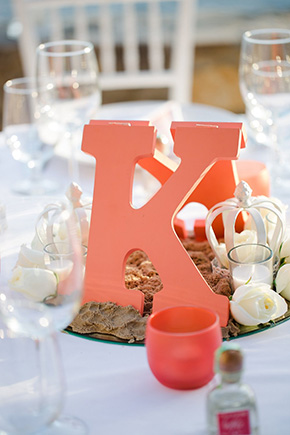 coral and white wedding