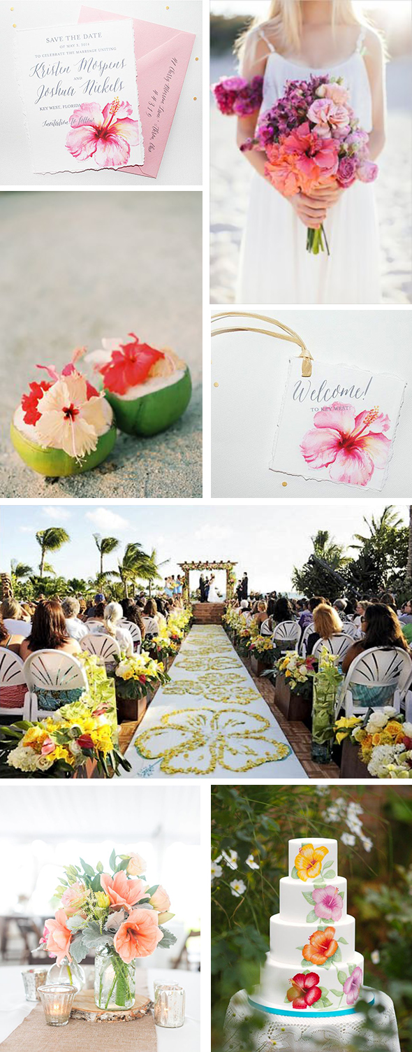 hawaiian flower wedding