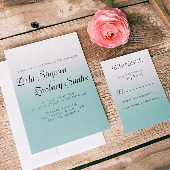 ombre wedding invitations