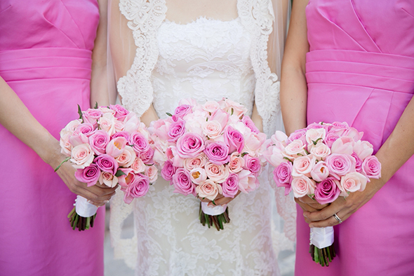 pink weddings bridesmaids
