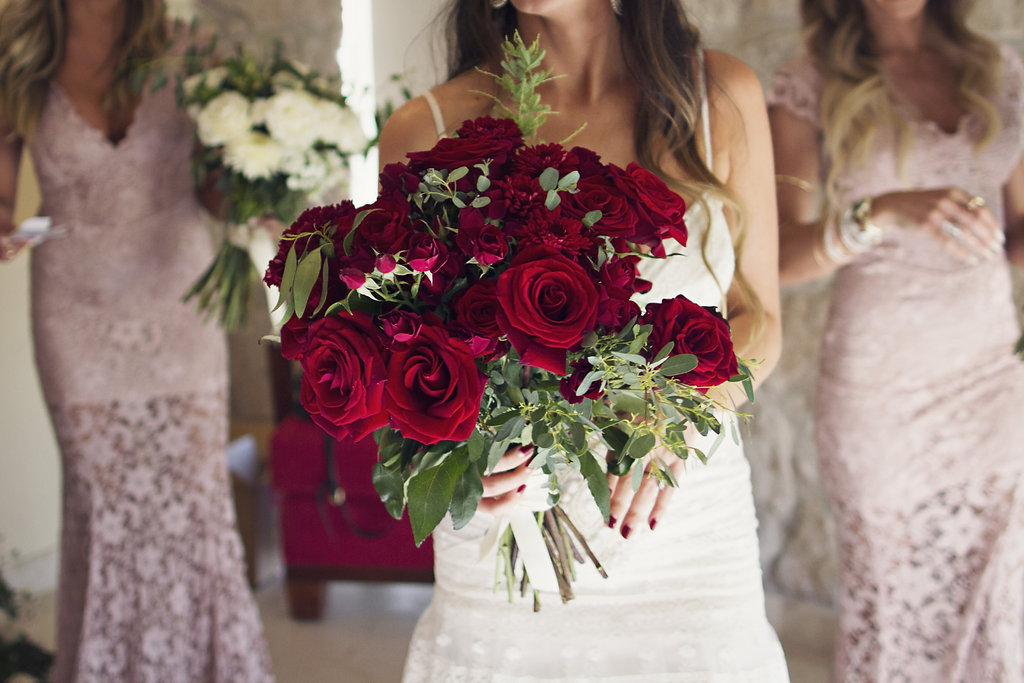 red bridal bouquets