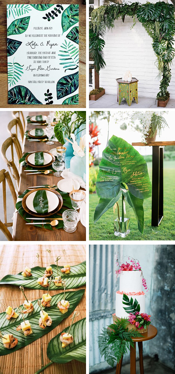 palm leaf tropical weddings