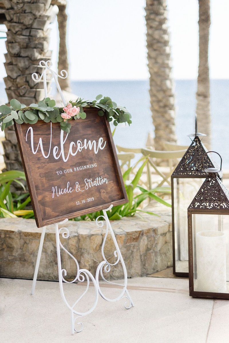 beach wedding welcome sign