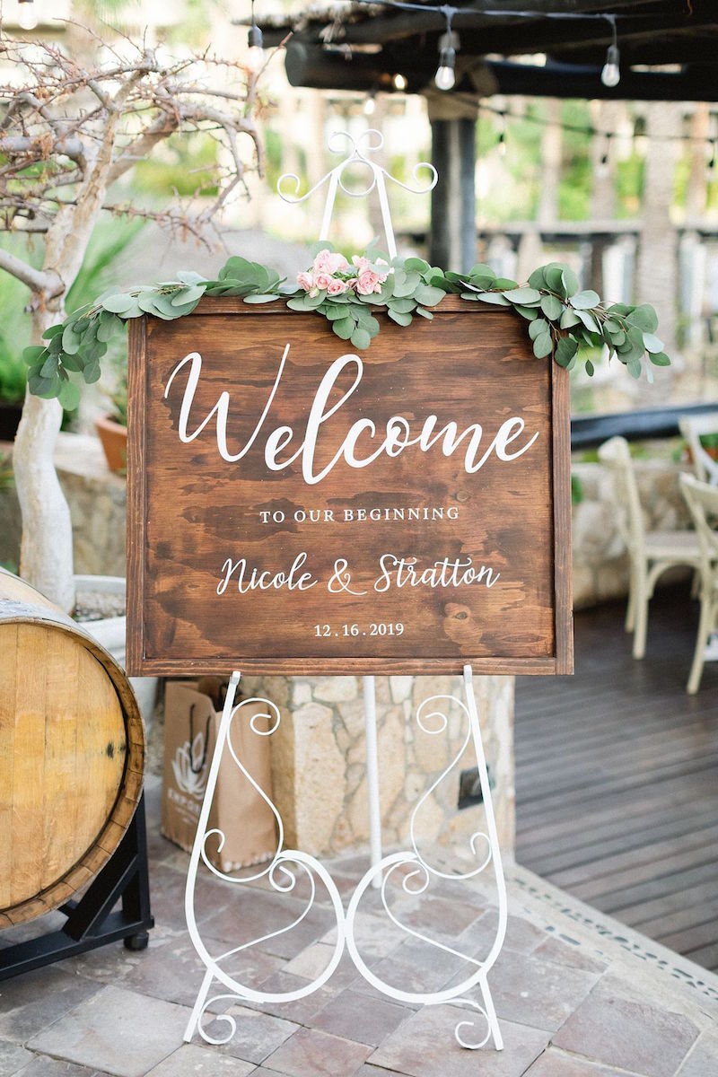 destination wedding welcome sign